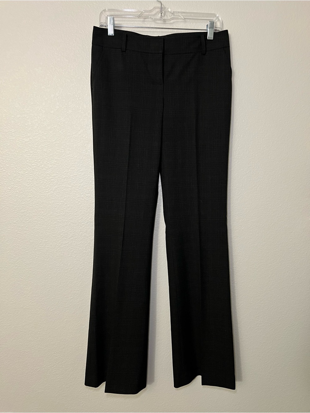 Halogen Quinn Fit Bootcut Dress Pants Women 4 Black Gray Check Career Trouser